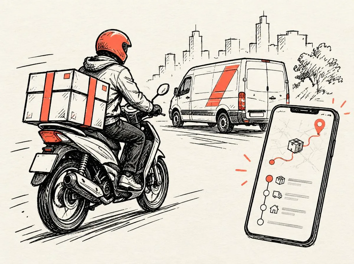 Illustration of SEO for courier and logistics companies