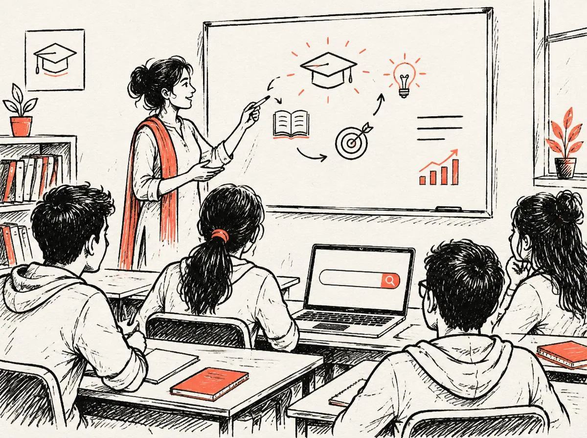 Illustration of SEO for schools, universities and coaching centres