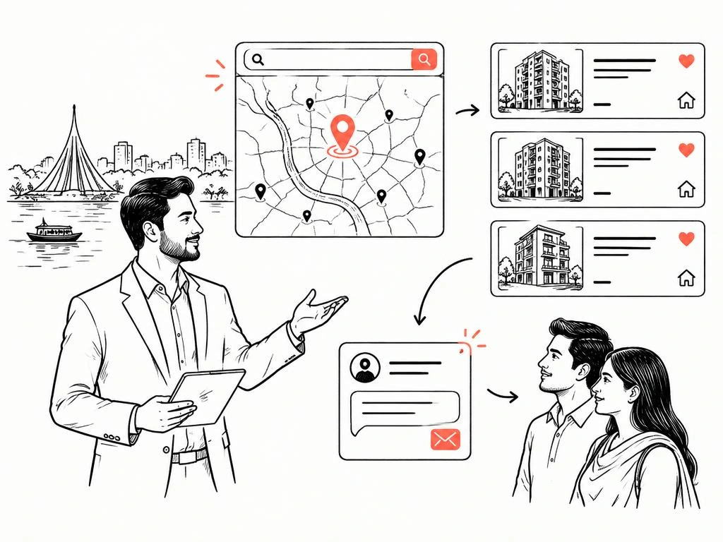 Illustration of SEO for real estate