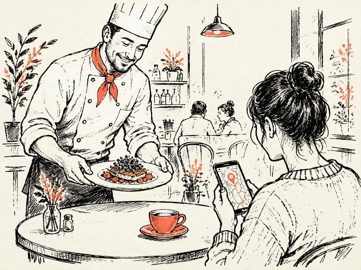 Illustration of SEO for restaurants and cafes